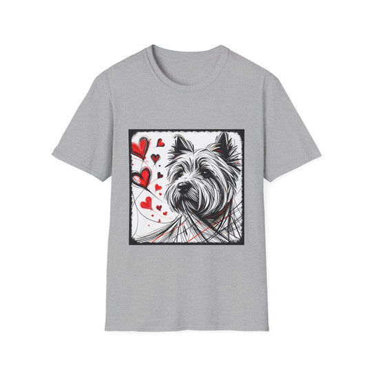 West Highland White Terrier Bold Pencil Sketch design dog lover unisex t-shirt in sport grey