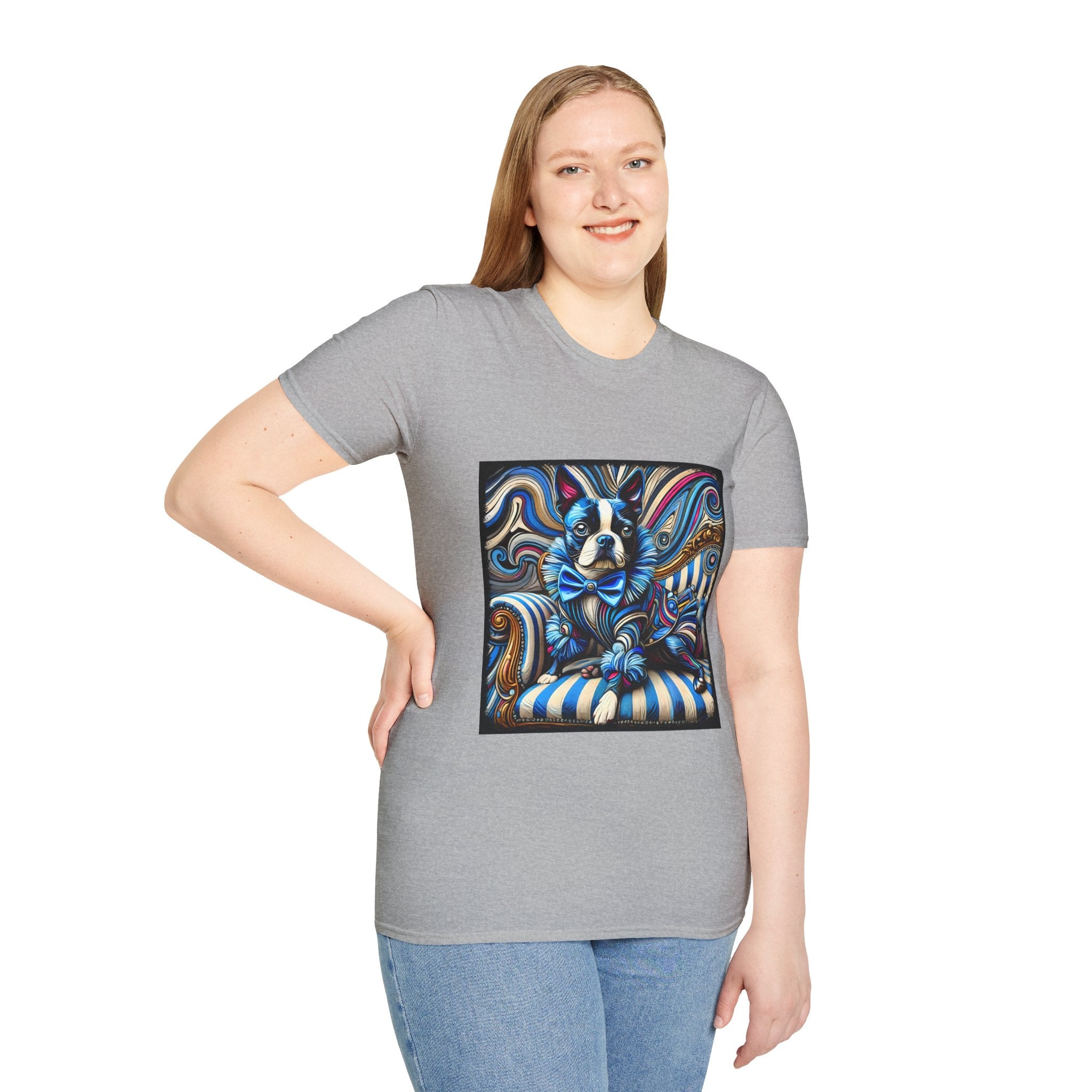 Boston Terrier Blue Rocker | Unisex Dog T-Shirt