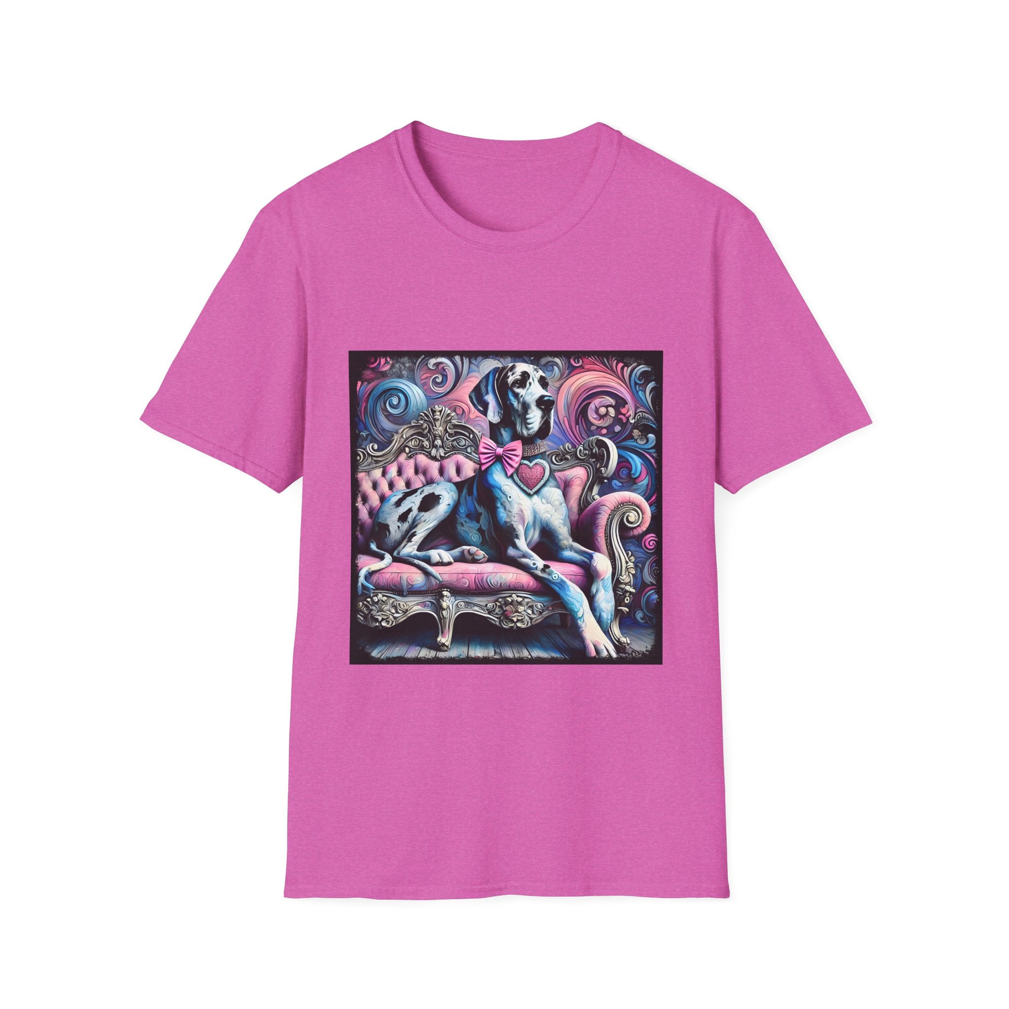 Great Dane Purple Heart Swirl | Unisex Dog T-Shirt