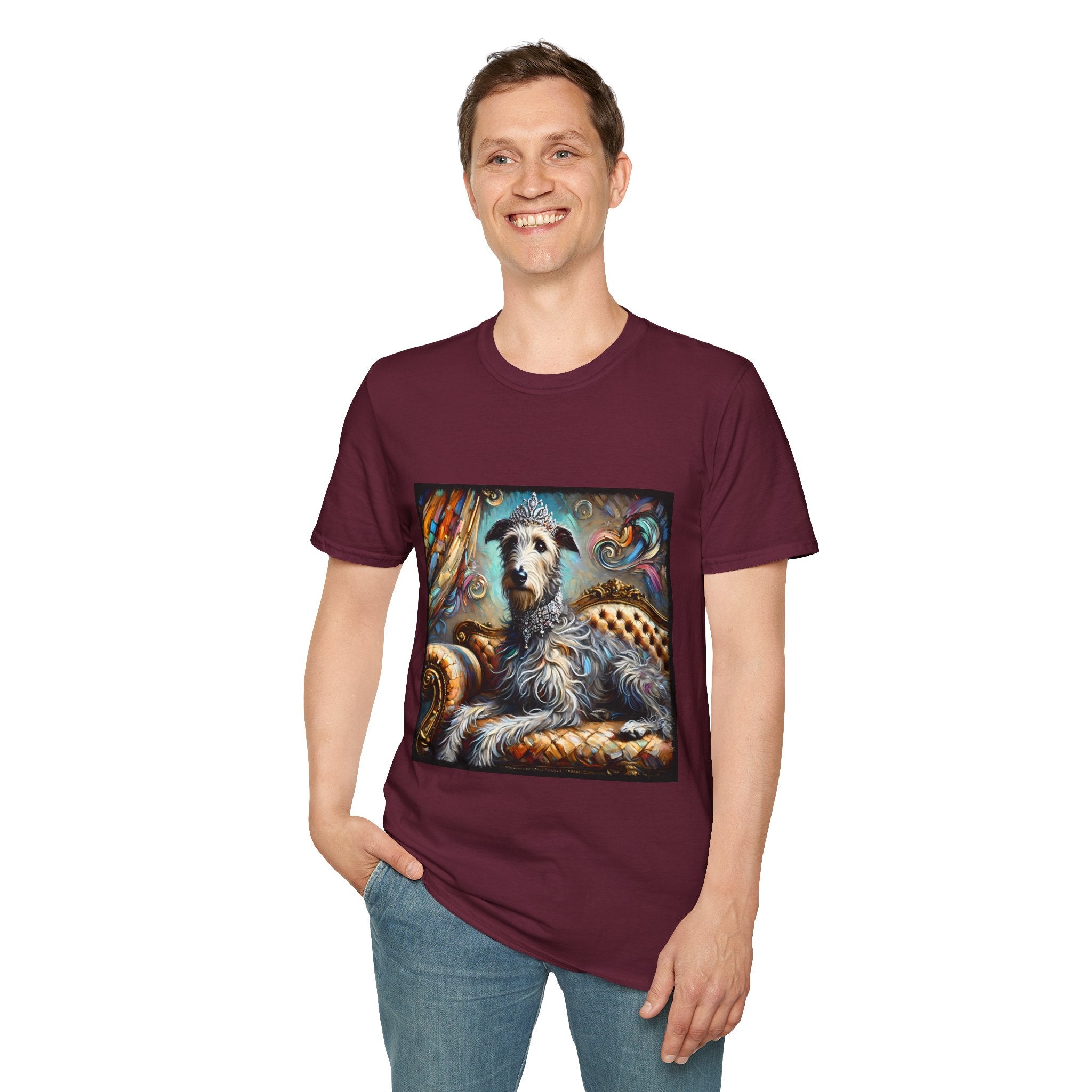 Irish Wolfhound Diamond Diva Swirl | Unisex Softstyle T-Shirt