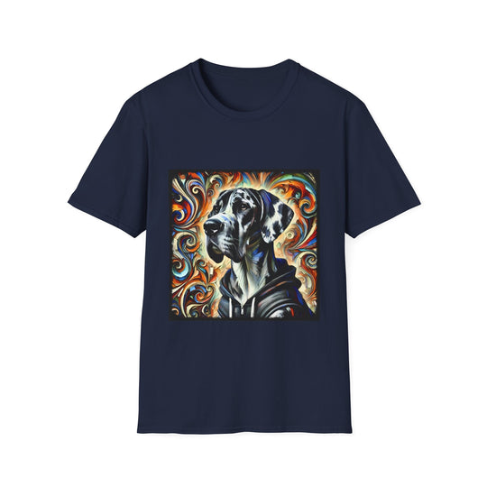 Great Dane Urban Swirl design dog lover unisex t-shirt in navy