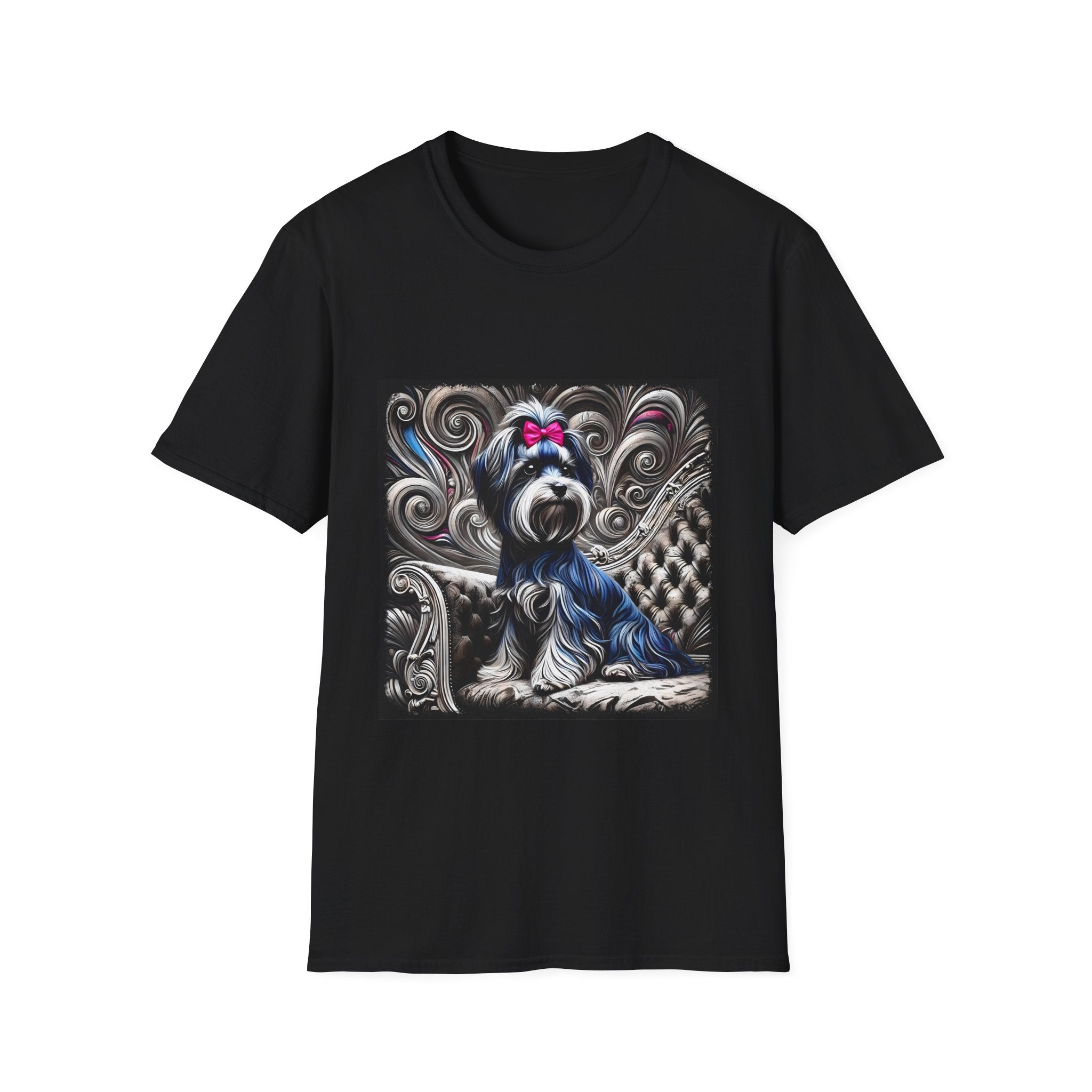 Havanese B&W Pink Bow |  Unisex Dog T-Shirt