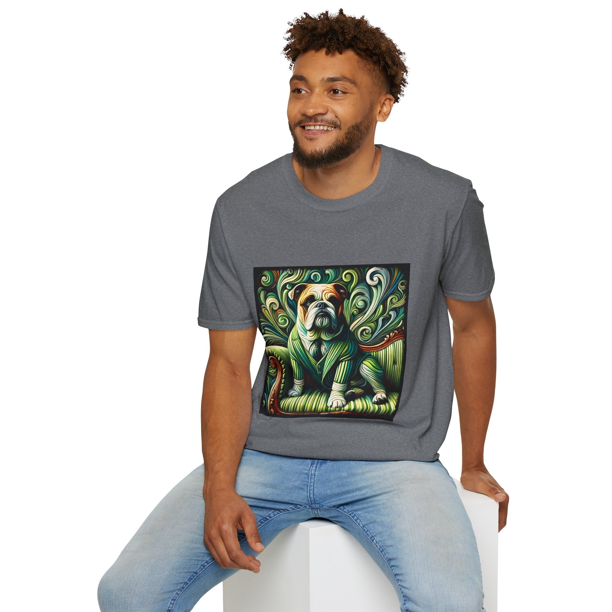 Bulldog Green Swirl | Unisex Dog T-Shirt