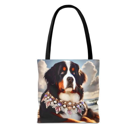 Bernese Mountain Dog Tote Bag Beach Belle Dog Lover Gift tote bag in black