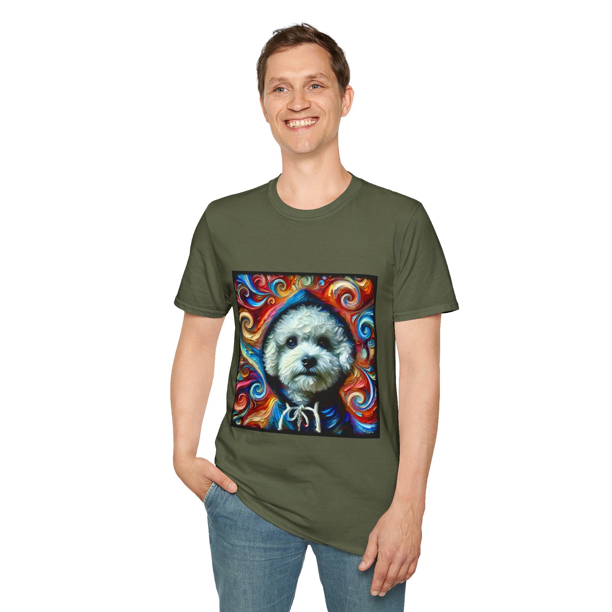 Bichon Frise Street Swirl | Unisex Dog T-Shirt