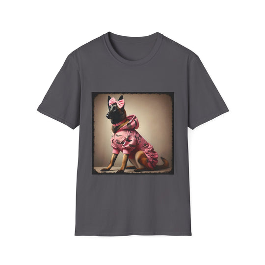 Belgian Malinois Pink Camo Cutie design dog lover unisex t-shirt in charcoal