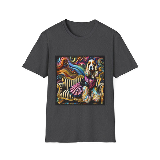 Cocker Spaniel Princess Rocker design dog lover unisex t-shirt in dark heather