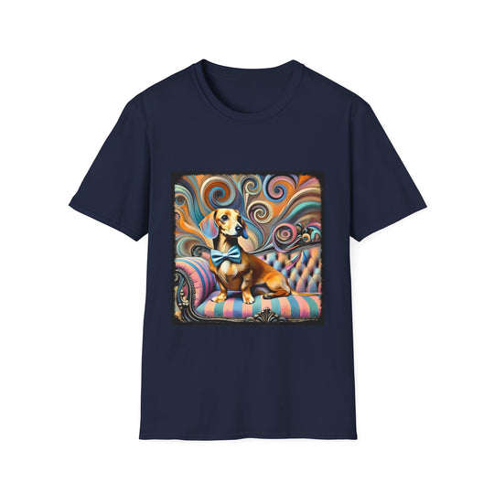 Dachshund Warm Swirl Unisex Dog T-Shirt unisex t-shirt in navy