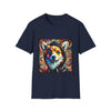 Pembroke Welsh Corgi Relaxed Swirl design dog lover unisex t-shirt in navy