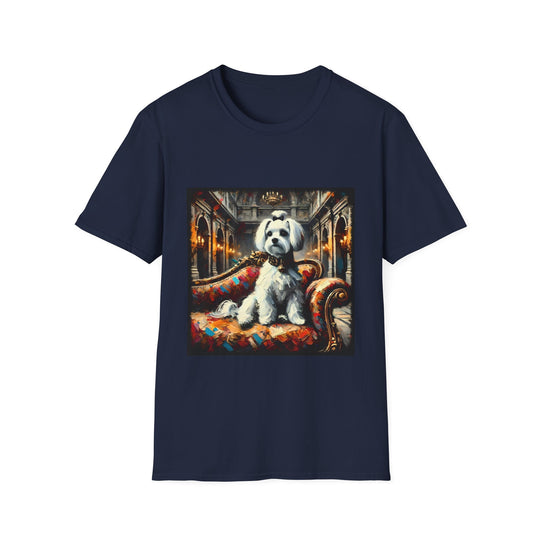 Maltese Bold Classic design dog lover unisex t-shirt in navy