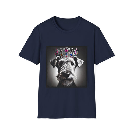 Airedale Terrier Iconic Princess design dog lover unisex t-shirt in navy