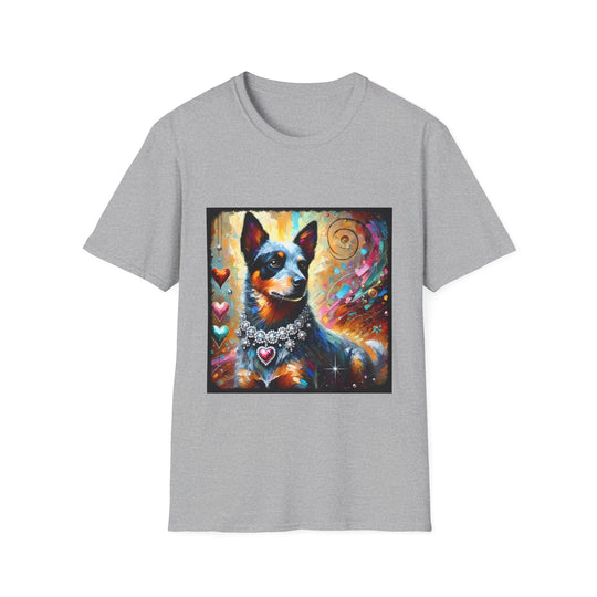 Australian Cattle Dog Diamond Heart Classic design dog lover unisex t-shirt in sport grey