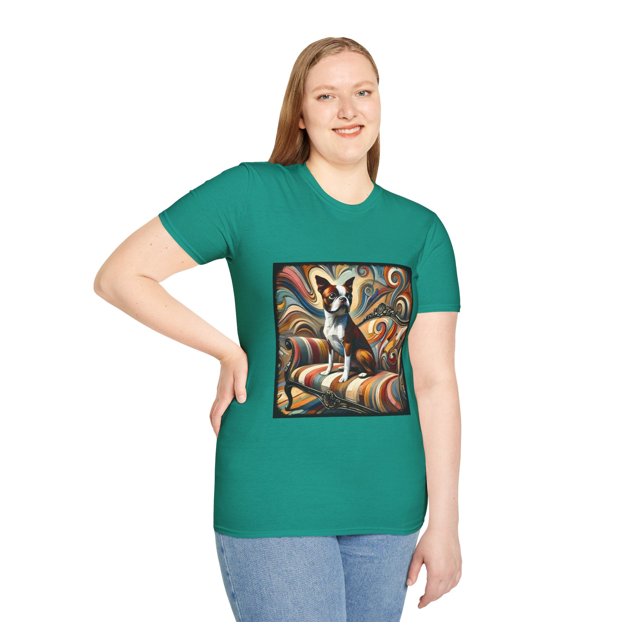 Boston Terrier Warm Swirl | Unisex Dog T-Shirt