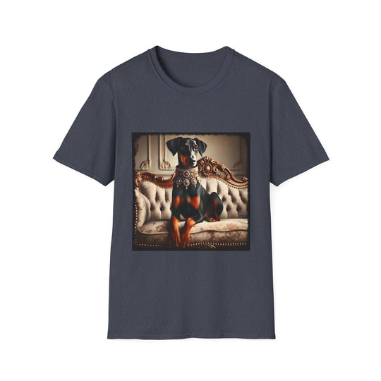 Doberman Pinscher Poised Prince design dog lover unisex t-shirt in heather navy