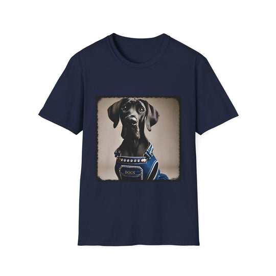 Great Dane Denim Dog design dog lover unisex t-shirt in navy
