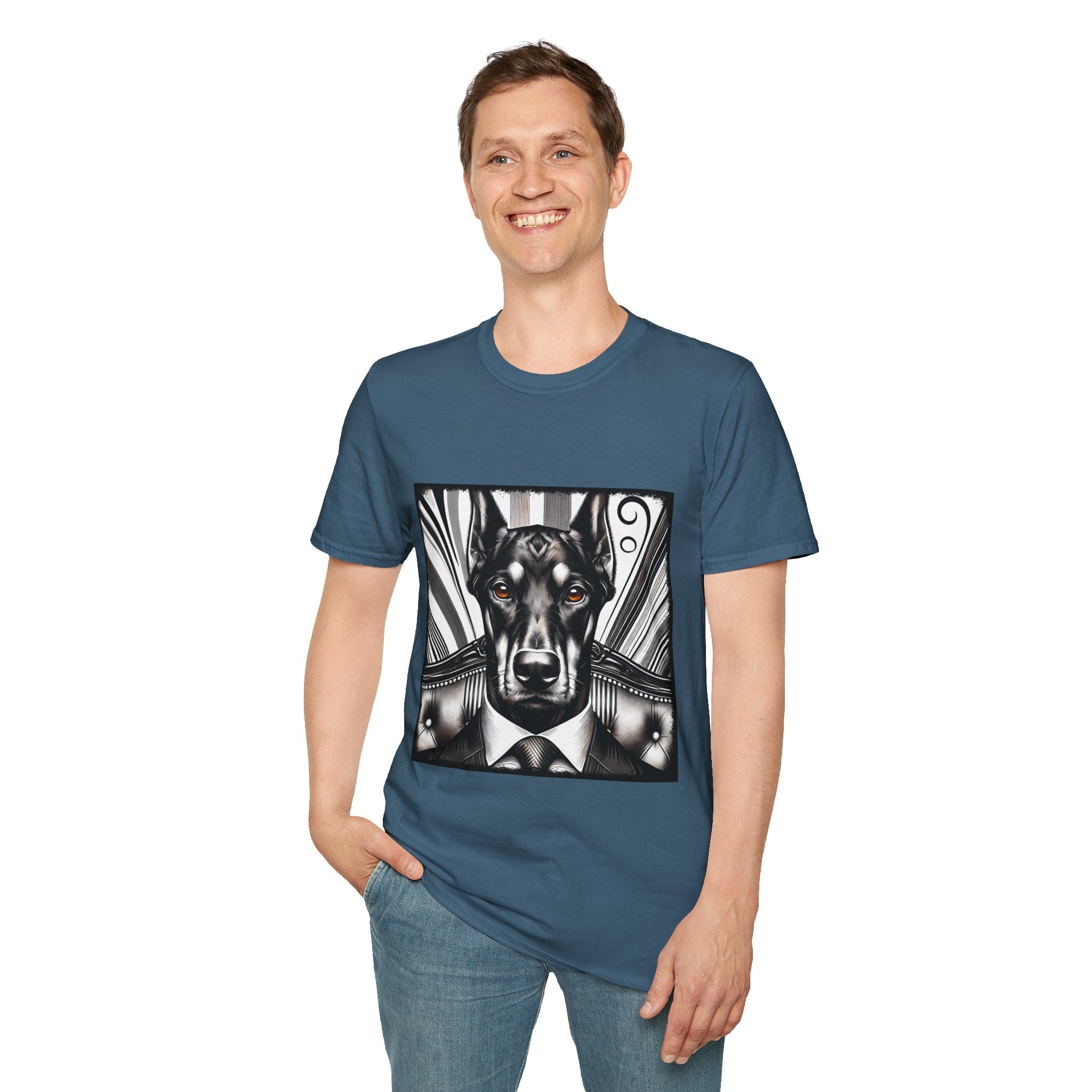 Doberman Pinscher B&W Bold Eyes  | Unisex Dog T-Shirt