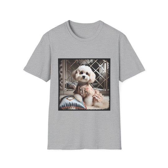 Cavapoo Parisian Princess design dog lover unisex t-shirt in sport grey