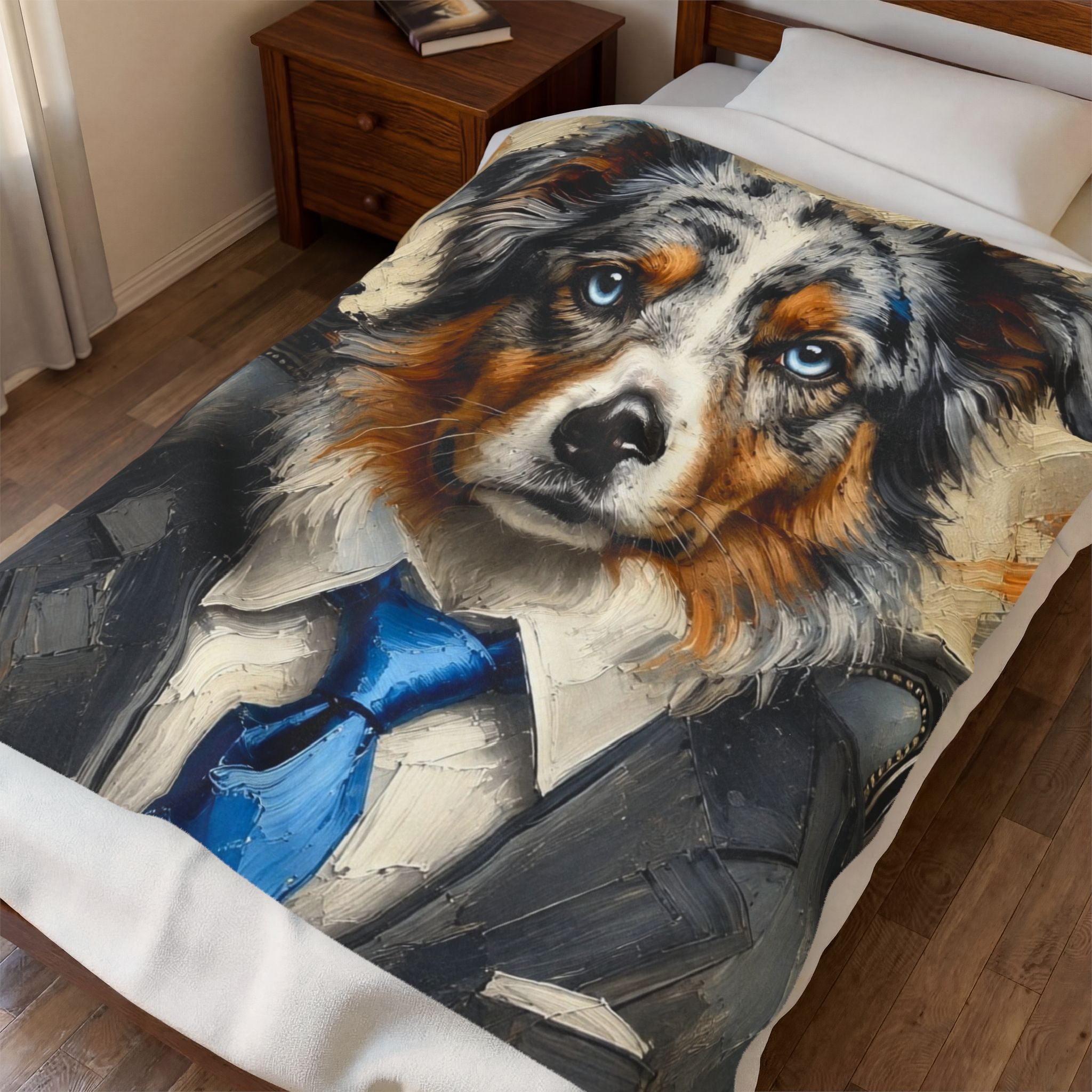 Australian Shepherd Blanket | Blue Tie Classic Dog Lover Gift