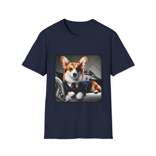 Pembroke Welsh Corgi Top Dawg design dog lover unisex t-shirt in navy