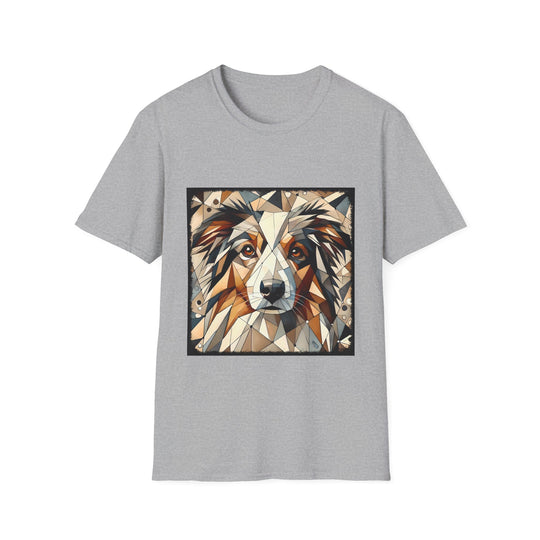 Australian Shepherd Warm Geometric design dog lover unisex t-shirt in sport grey