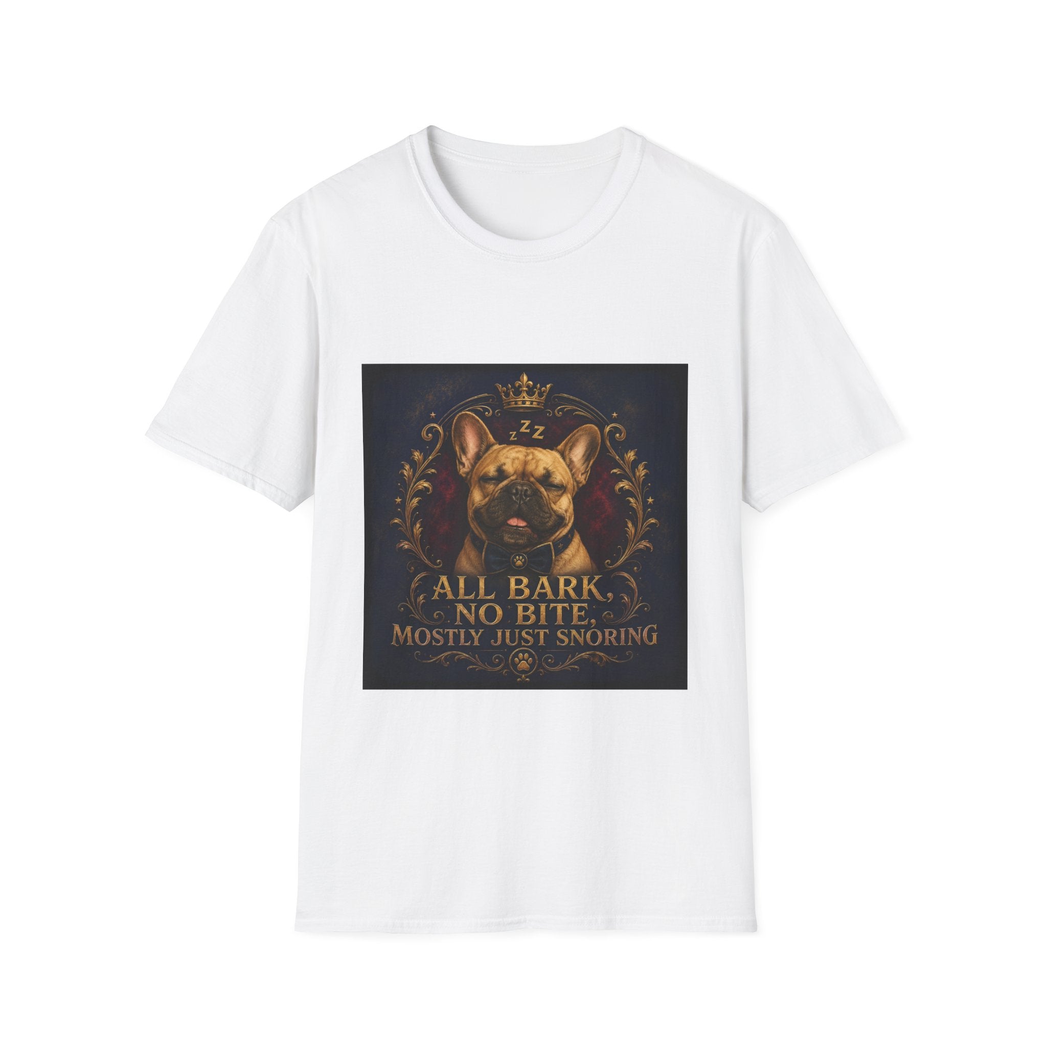 French Bulldog Shirt | All Bark, No Bite, Just Snoring Dog Lover Tee