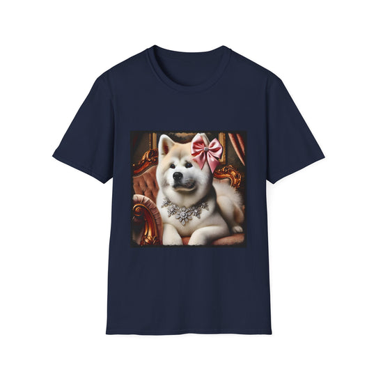 Akita Diamond Dolle design dog lover unisex t-shirt in navy