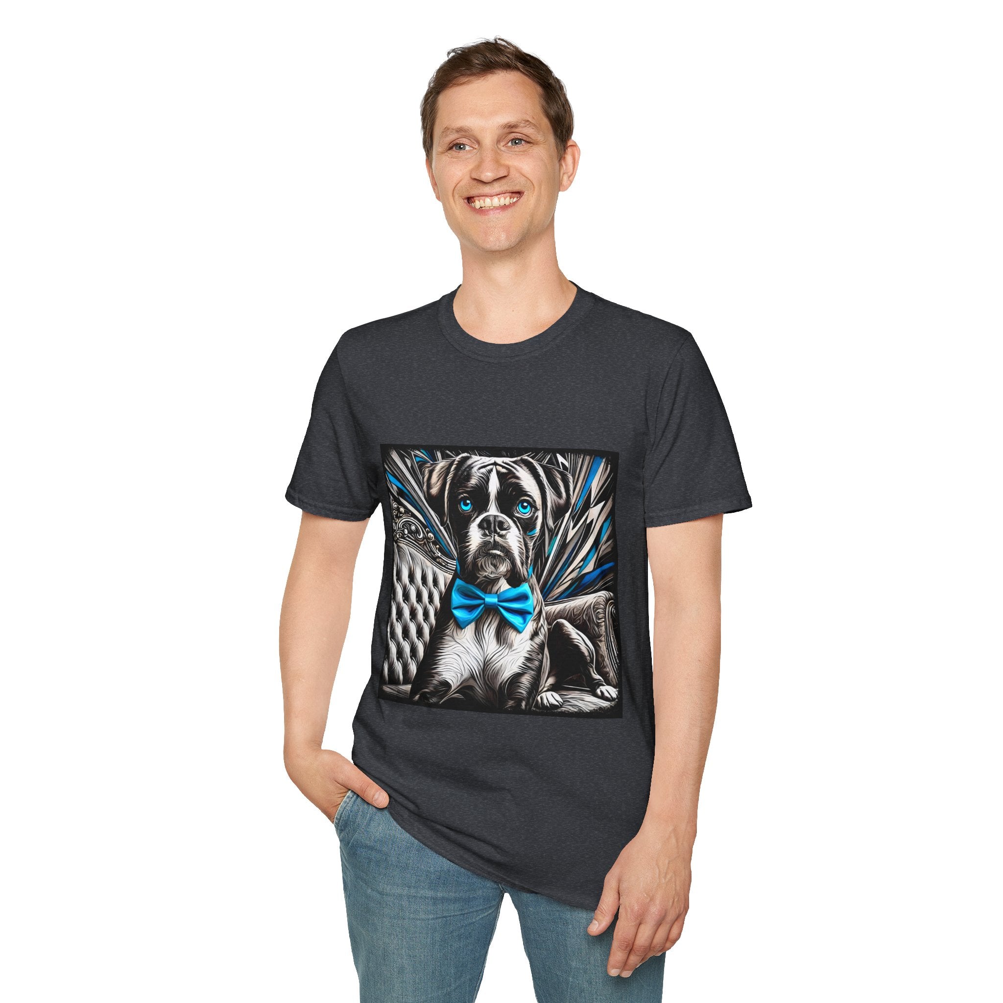 Boxer B&W Bold Blue Eyes | Unisex Dog T-Shirt