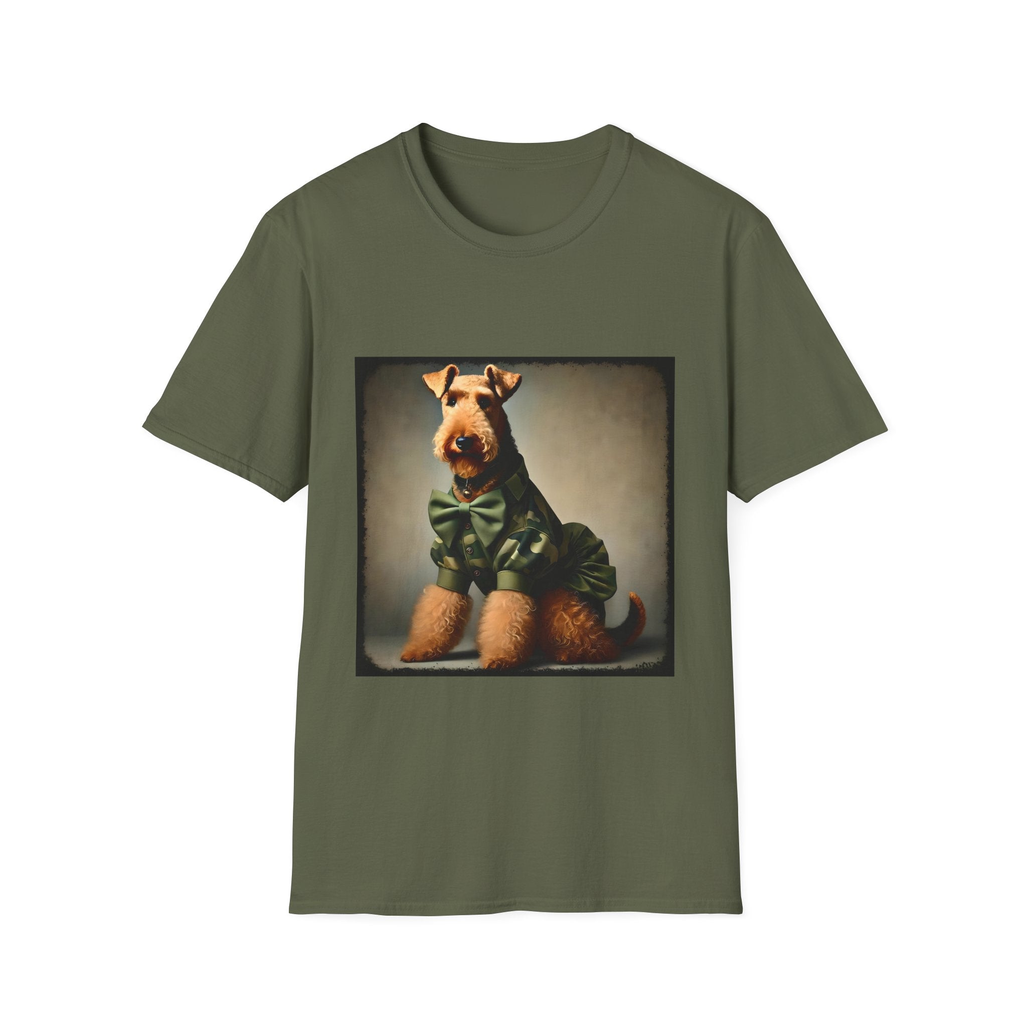 Airedale Terrier Tactical Diva design dog lover unisex t-shirt in military green