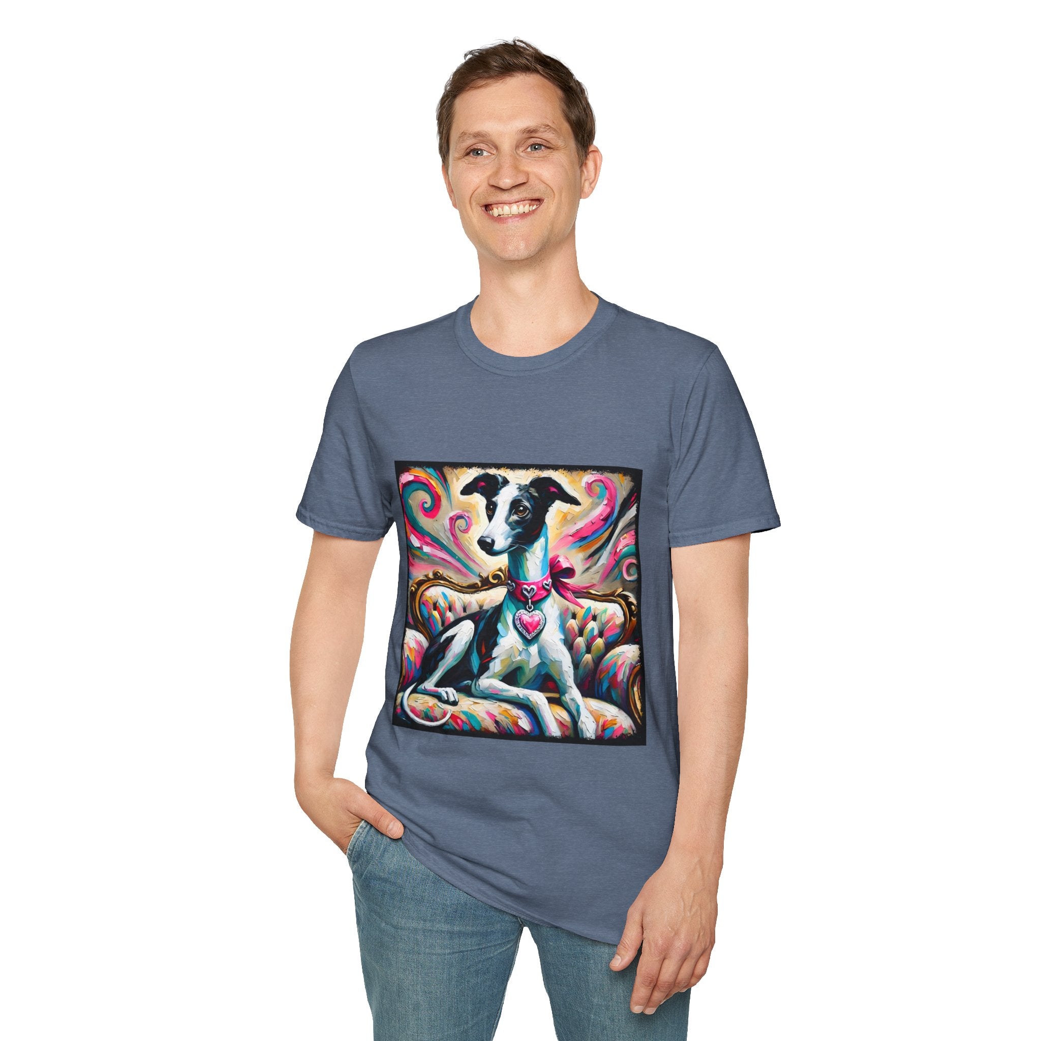Greyhound Pink Heart Classic | Unisex Dog T-Shirt
