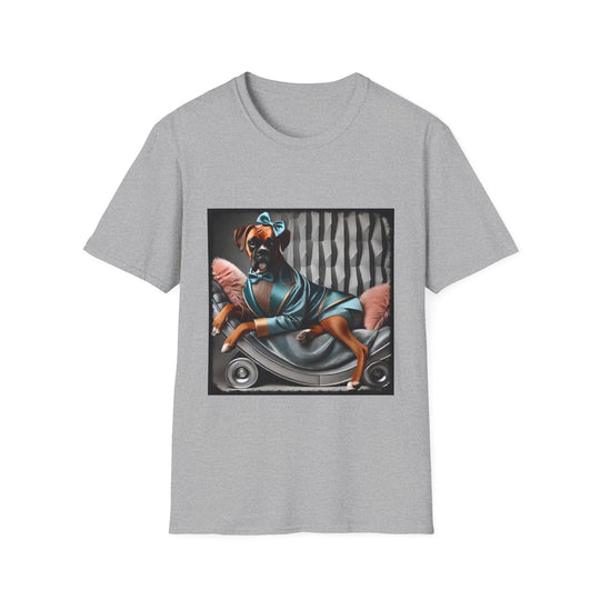 Boxer Fame Fox design dog lover unisex t-shirt in sport grey