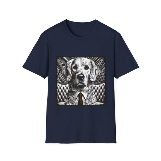 Golden Retriever B&W Bold Eyes design dog lover unisex t-shirt in navy
