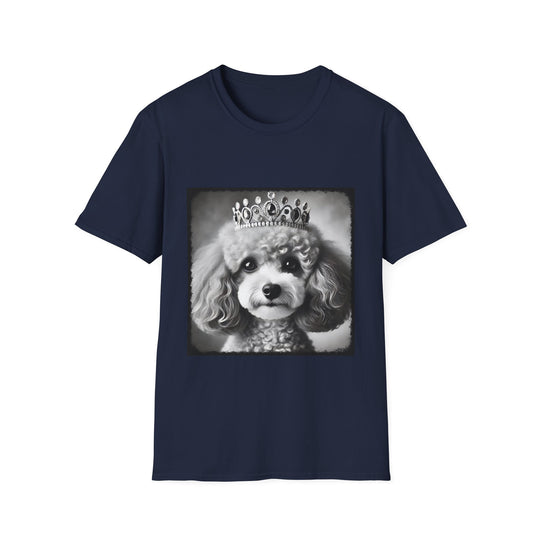 Poodle Tiara Toy design dog lover unisex t-shirt in navy
