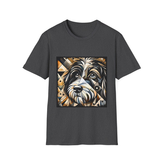 Bernedoodle Bold Geometric design dog lover unisex t-shirt in dark heather