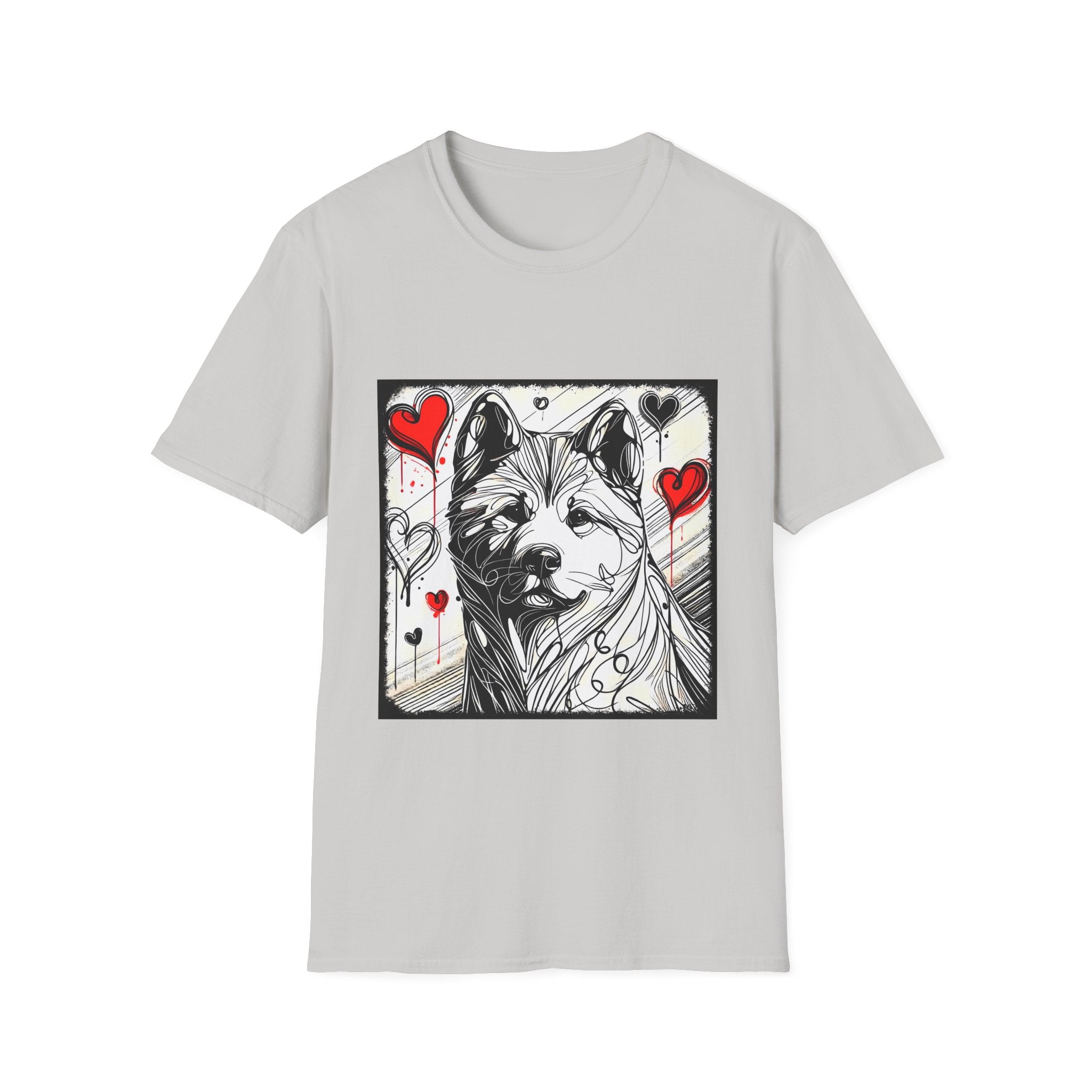 Akita Shirt | Bold Heart Sketch Dog Lover Tee