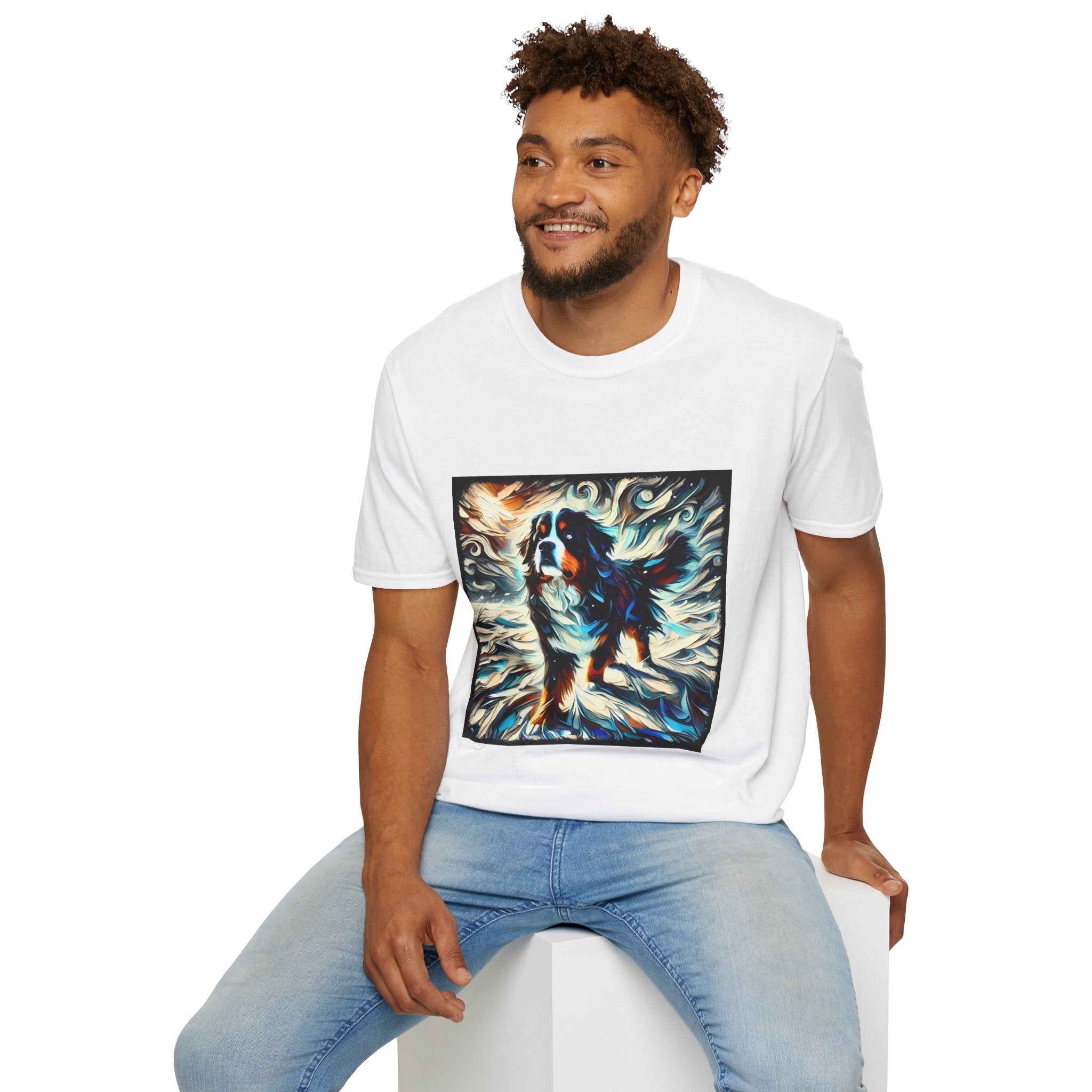 Bernese Mountain Dog Snow Swirl | Unisex Dog T-Shirt