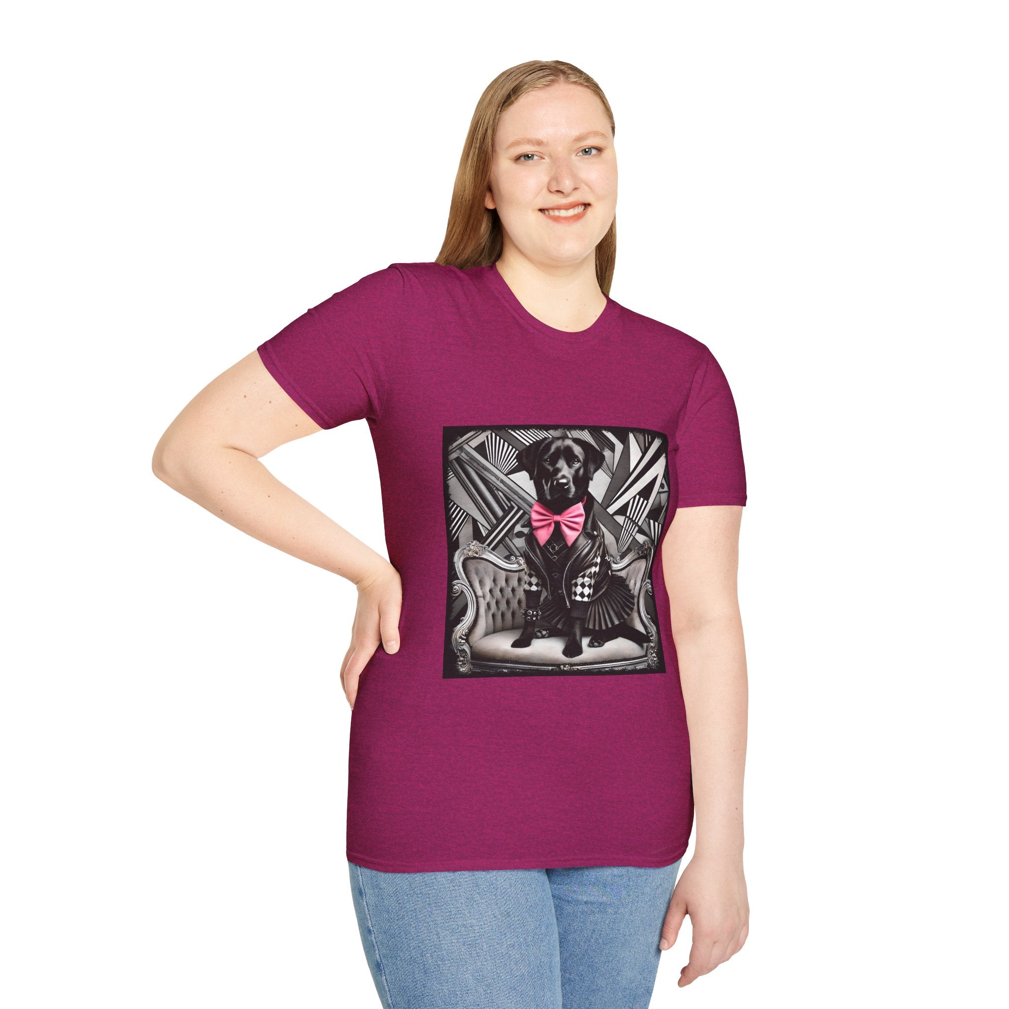 Labrador Retriever B&W Pink Bow Bold | Unisex Dog T-Shirt
