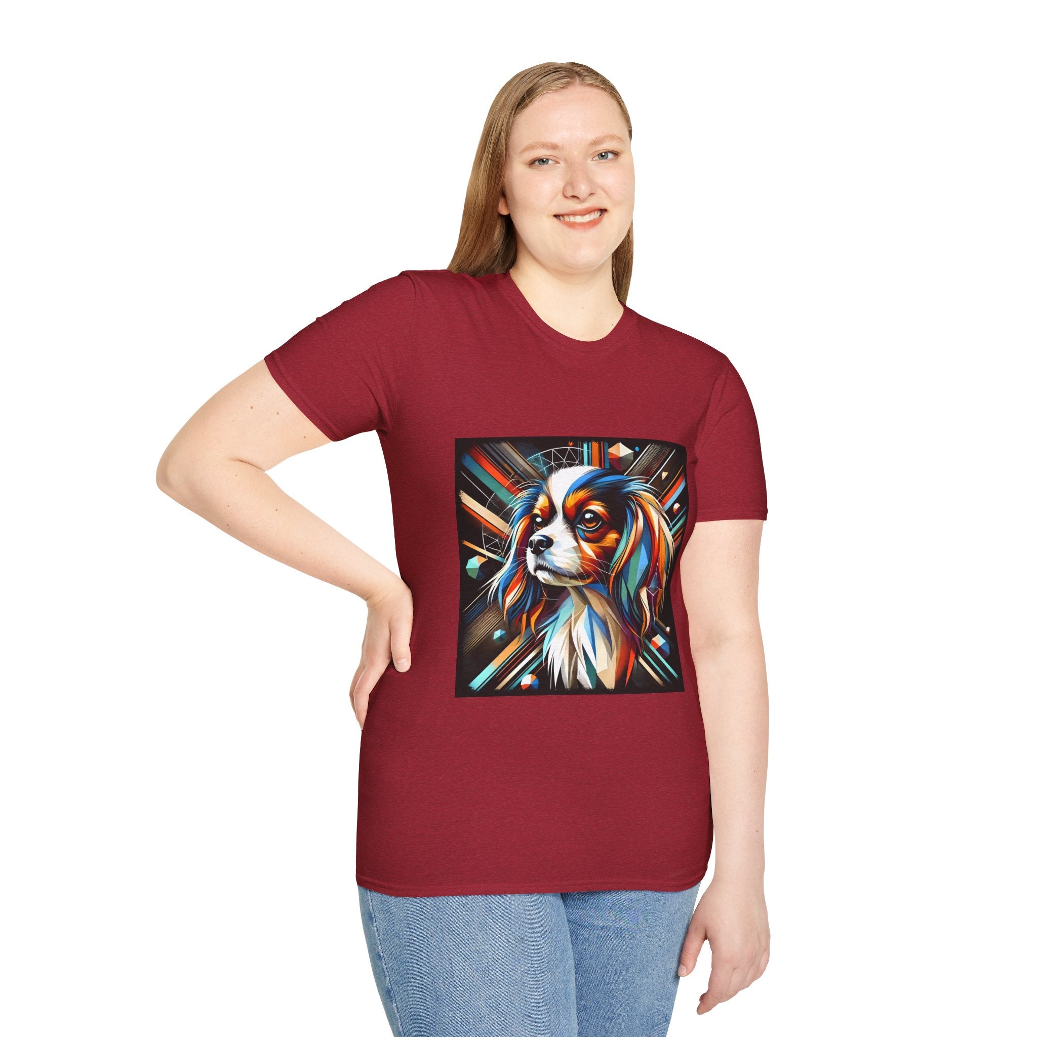Cavalier King Charles Spaniel Multicolored Geometric | Unisex Dog T-Shirt