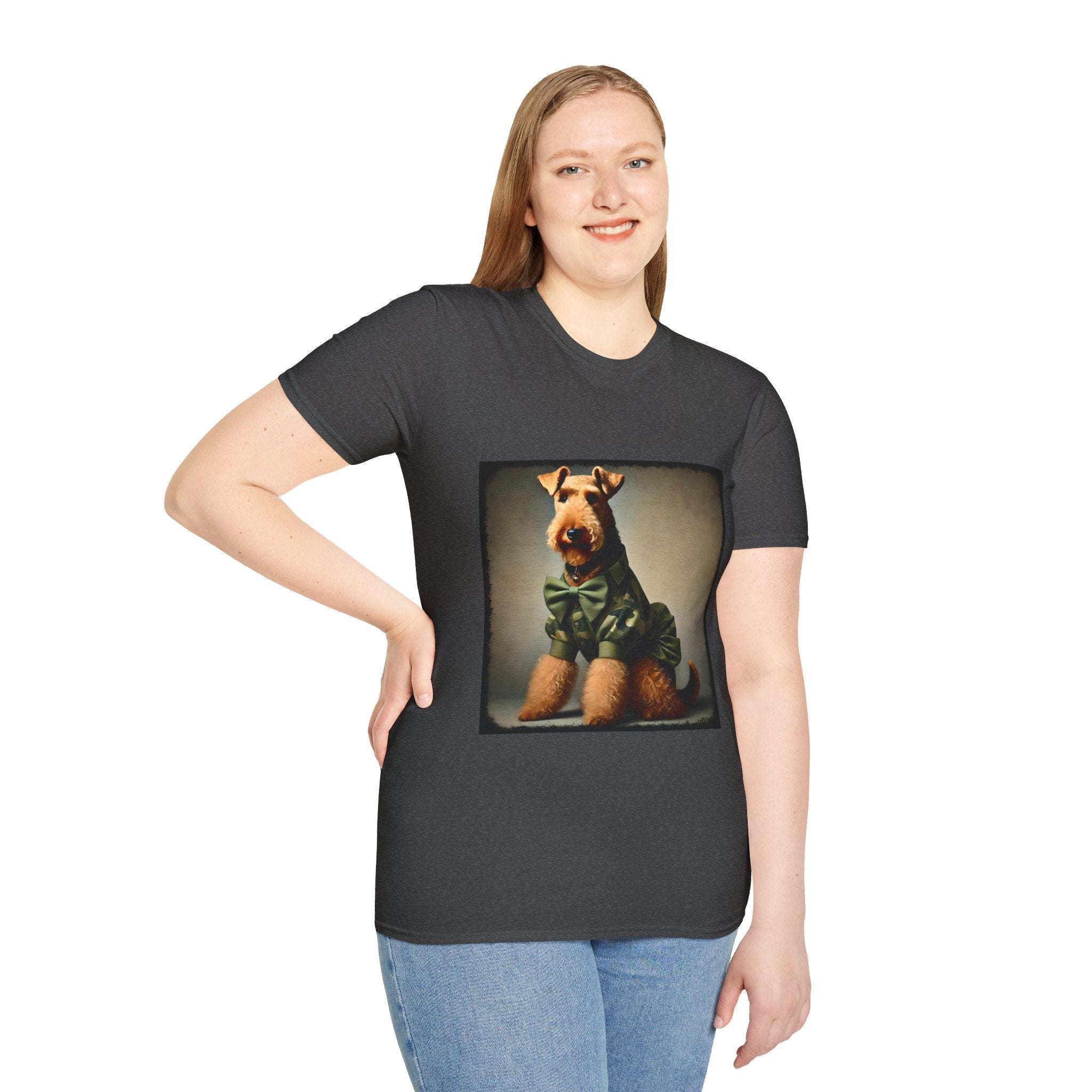 Airedale Terrier Tactical Diva design dog lover unisex t-shirt