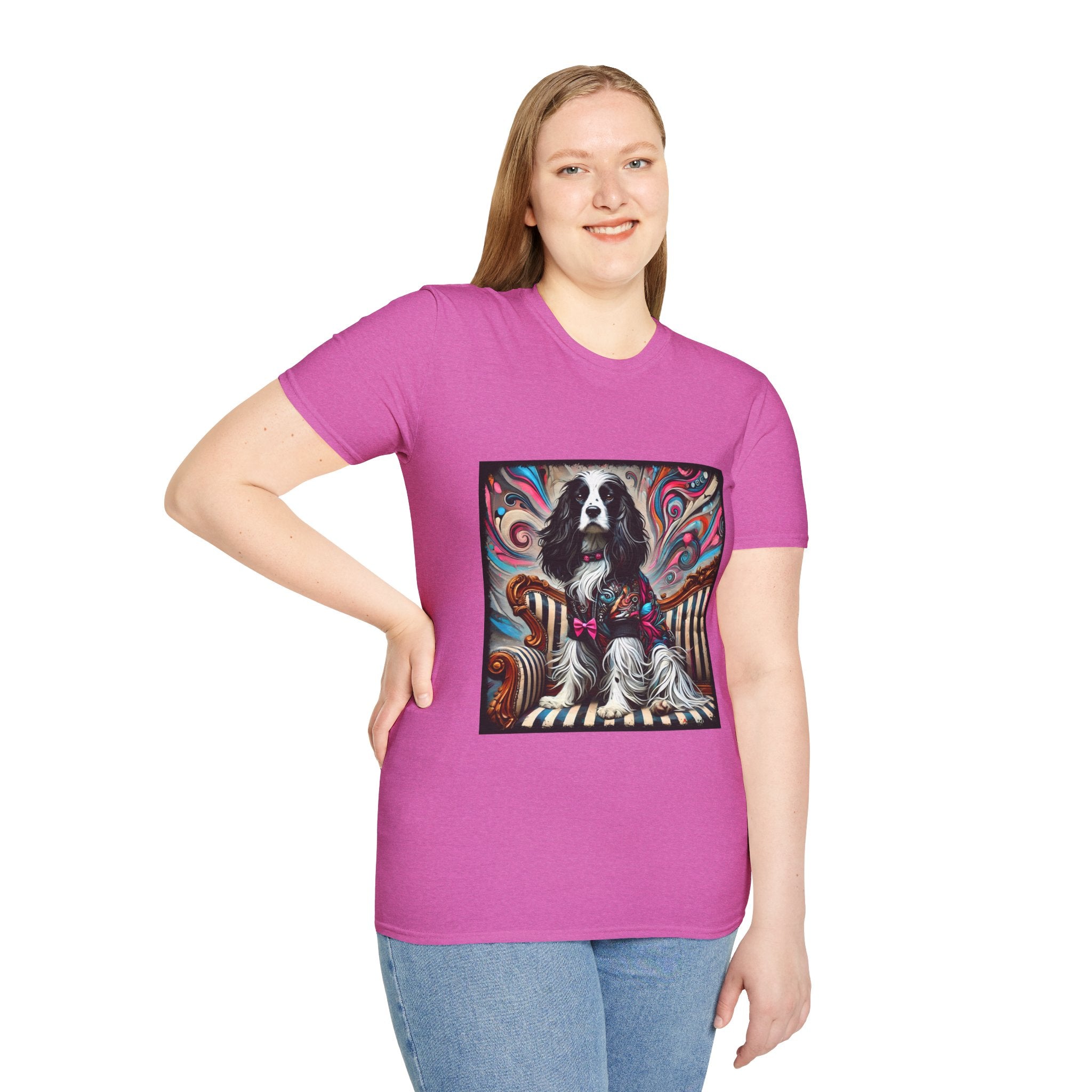 English Springer Spaniel Pink Rocker | Unisex Dog T-Shirt