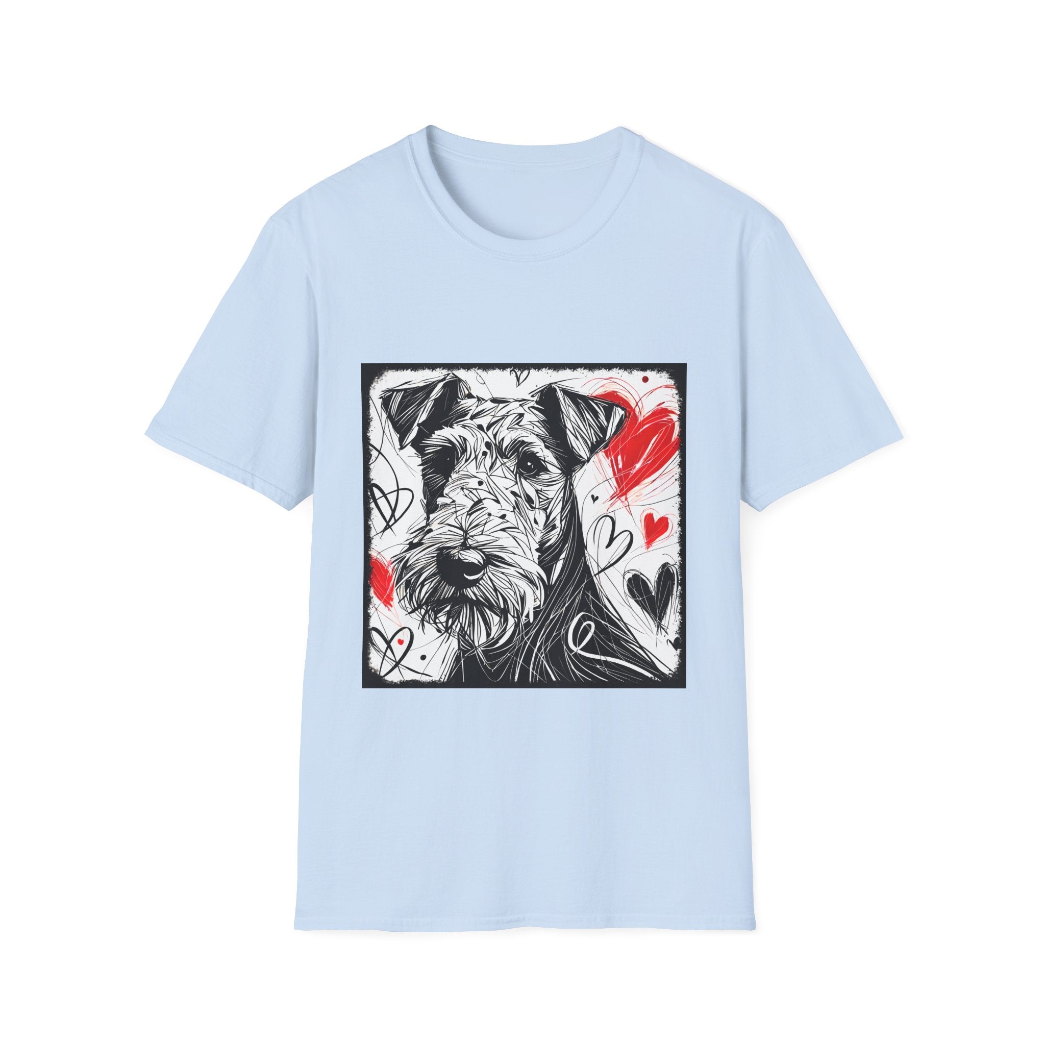 Airedale Terrier Shirt | Bold Heart Sketch Dog Lover Tee