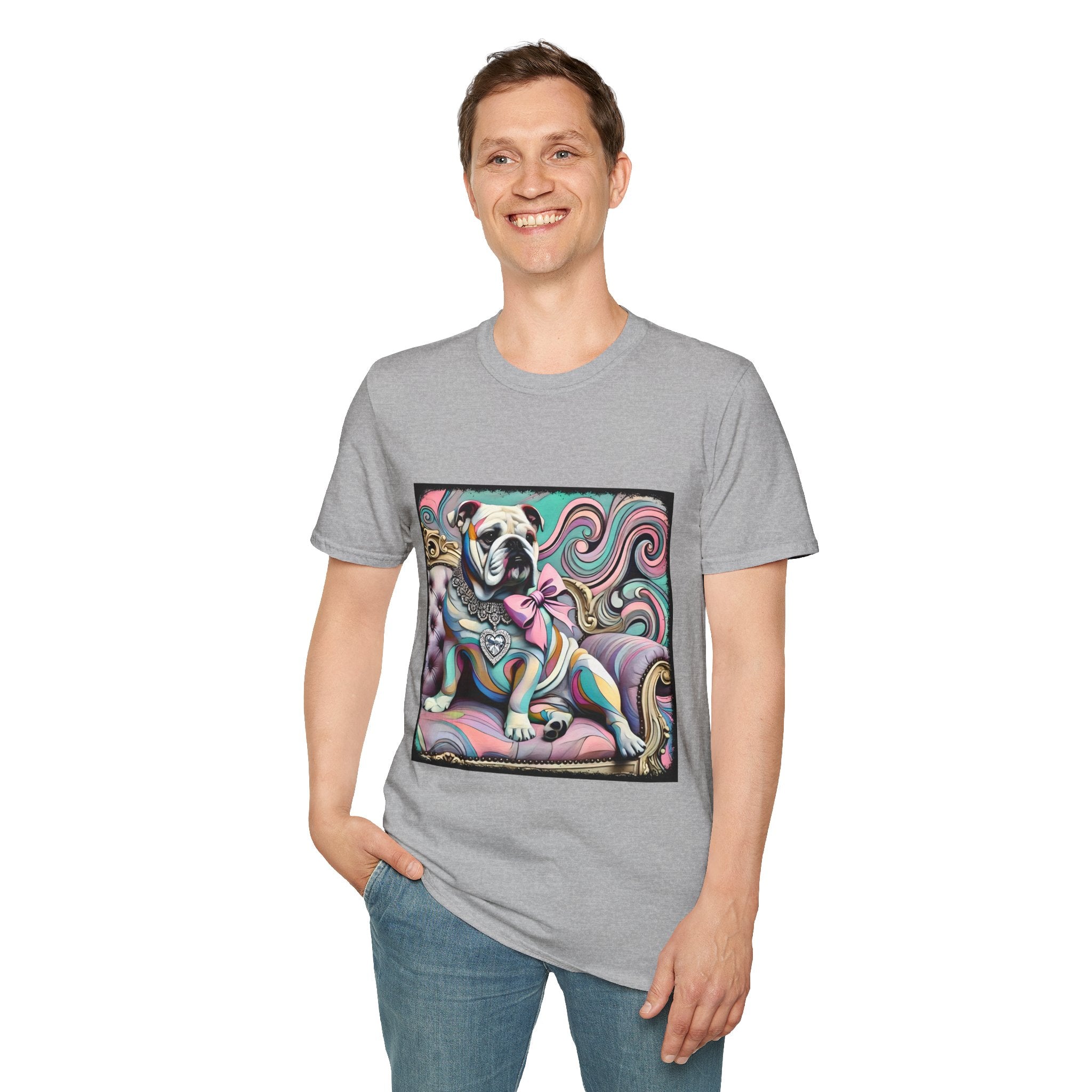 Bulldog Pastel Swirl | Unisex Dog T-Shirt