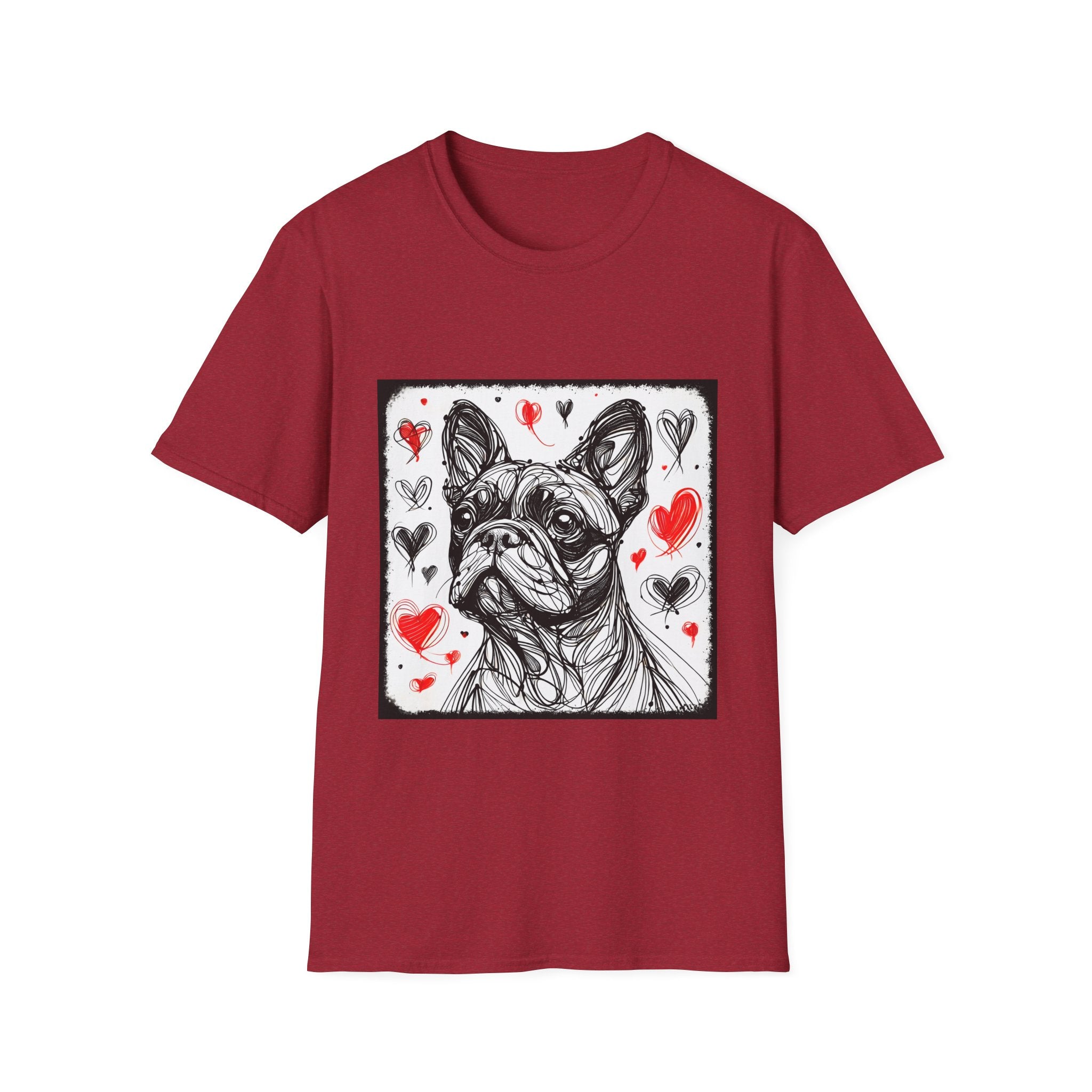 French Bulldog Shirt | Bold Heart Sketch Dog Lover Tee