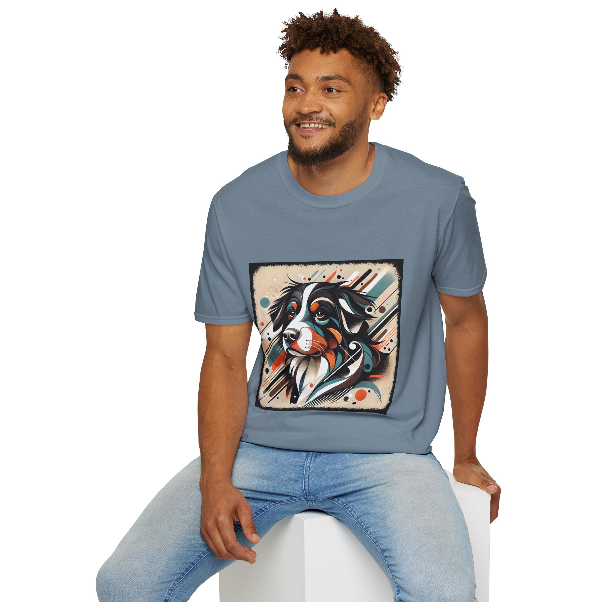Bernese Mountain Dog Warm Geometric | Unisex Dog T-Shirt