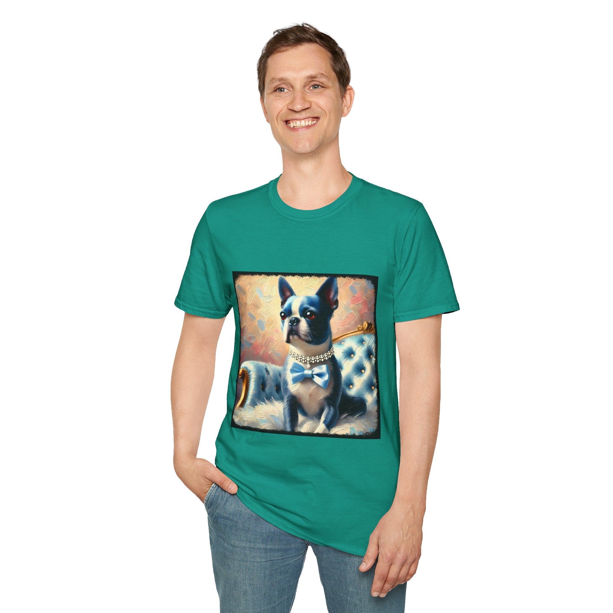 Boston Terrier Blue Classic | Unisex Dog T-Shirt