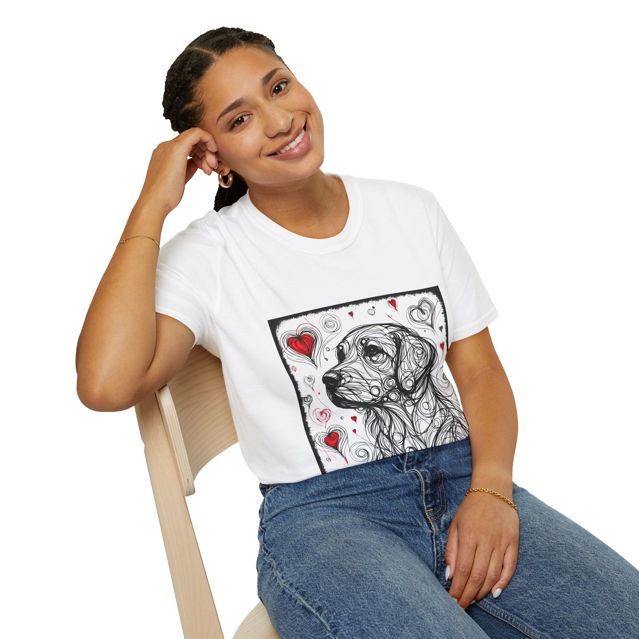 Golden Retriever Shirt | Bold Heart Sketch Dog Lover Tee