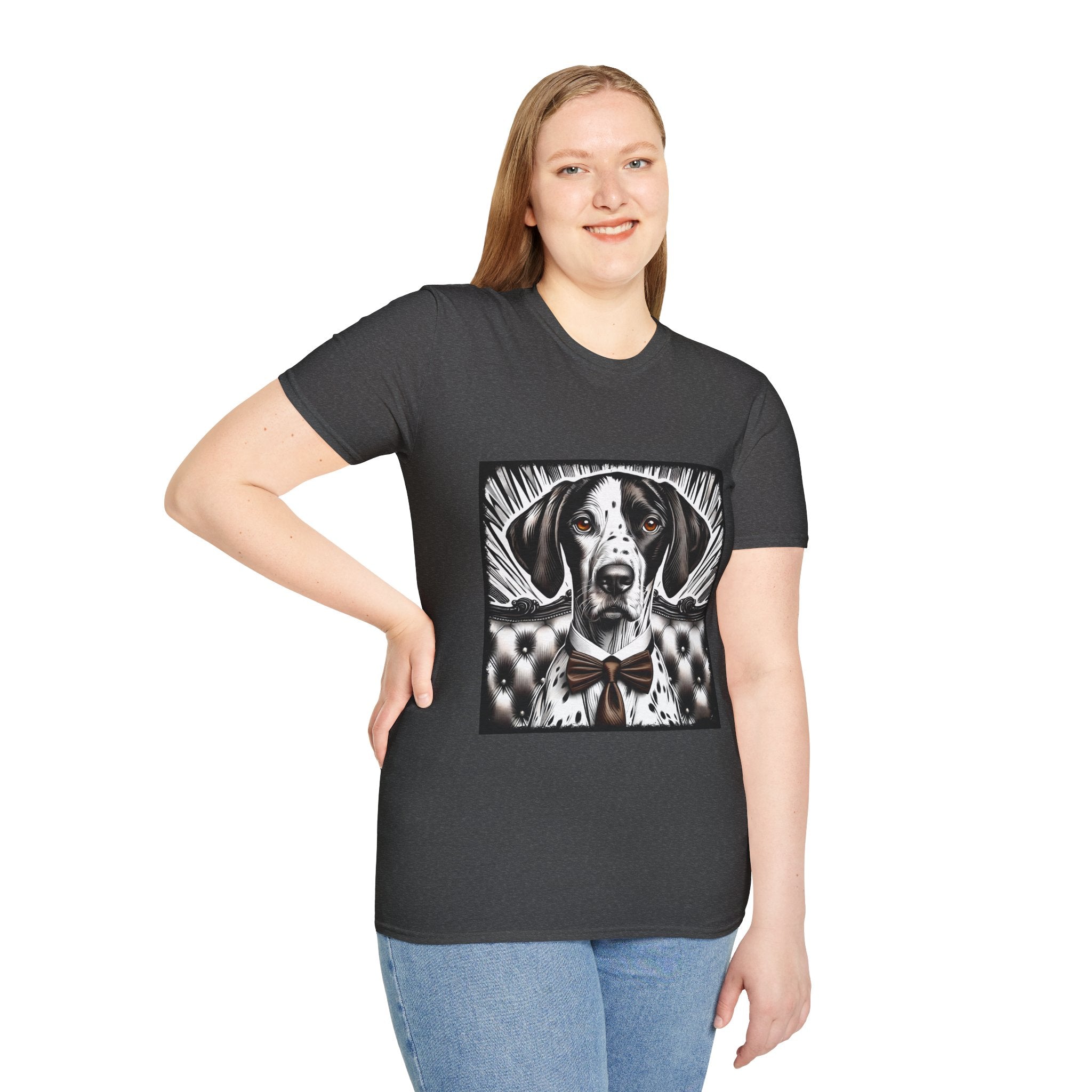 German Shorthaired Pointer B&W Bold Eyes  | Unisex Dog T-Shirt