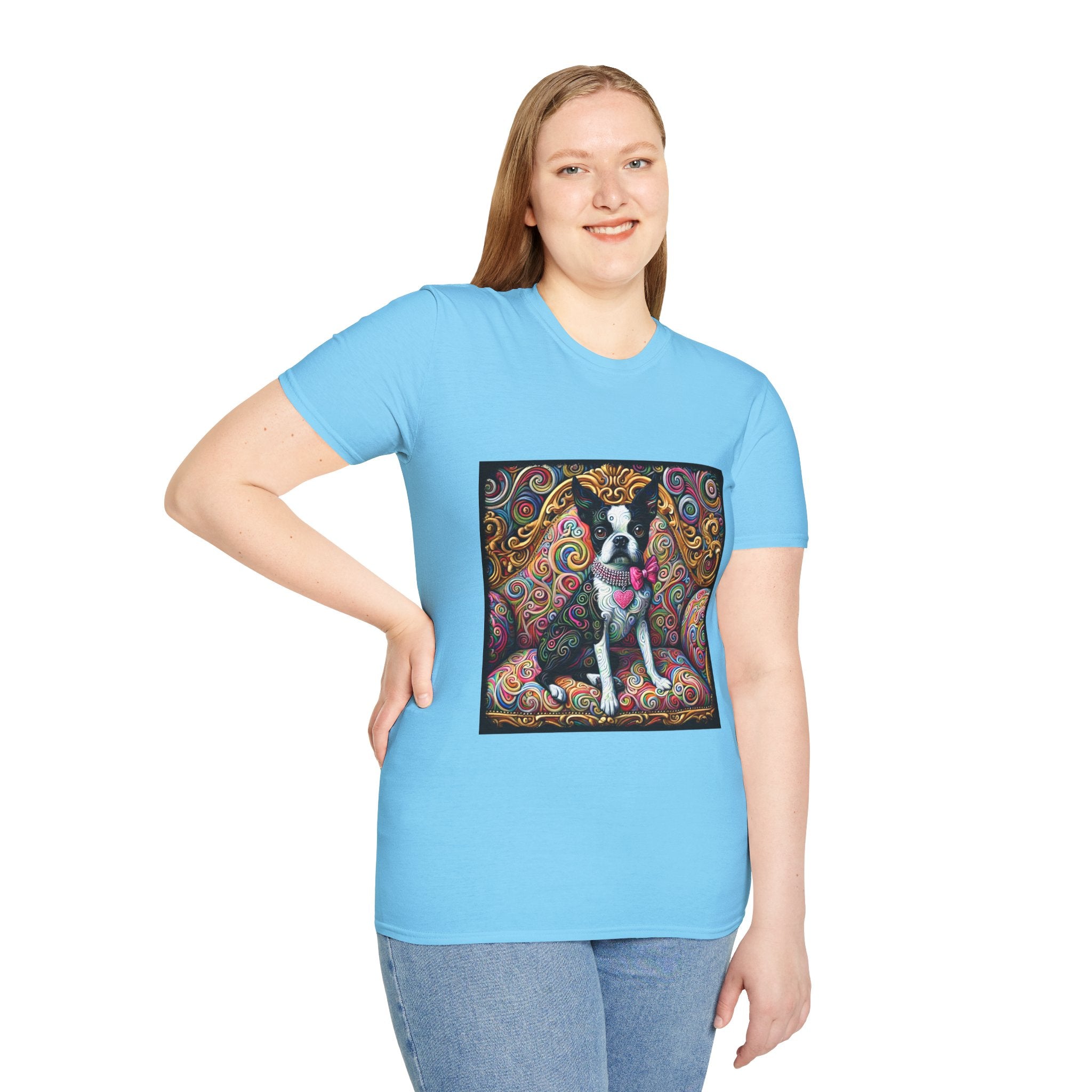 Boston Terrier Love Swirl | Unisex Dog T-Shirt