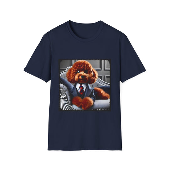 Poodle Mister Fetch design dog lover unisex t-shirt in navy