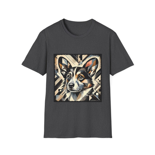 Pembroke Welsh Corgi Geometric design dog lover unisex t-shirt in dark heather