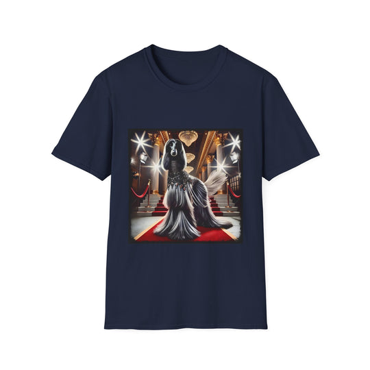 Afghan Hound Dazzling Diva design dog lover unisex t-shirt in navy